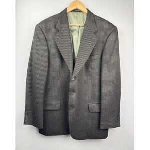 Vintage Oscar de la Renta 100% Wool Blazer Men's 44R Large Brown Smooth Woven